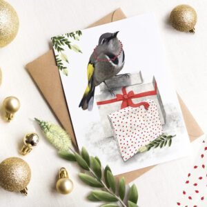 Crescent honeyeater Christmas card |Tasmanian Wildlife Christmas | Best in Show | Crescent Honeyeater | Bird Christmas card