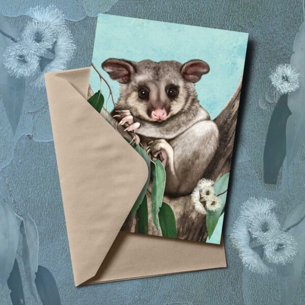 Possum joey greeting card | Best in Show | illustrated by Cal Heath | Tasmanian Wildlife Art
