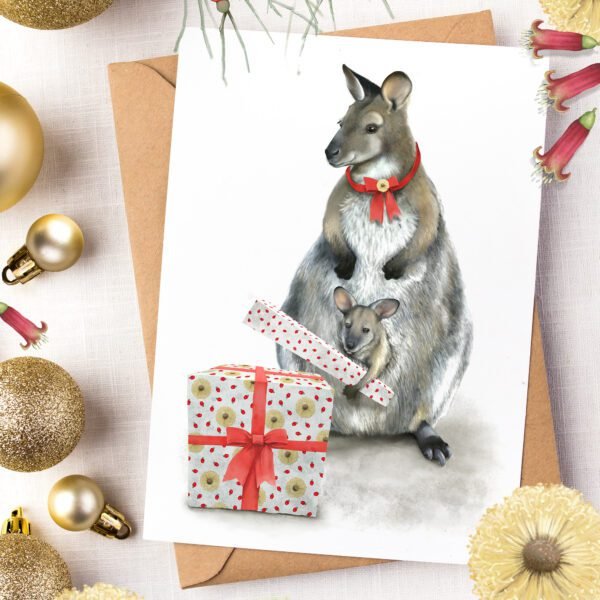 Christmas Card | Tasmanian Wildlife Christmas | Best in Show | Wallaby | Bennetts Wallaby