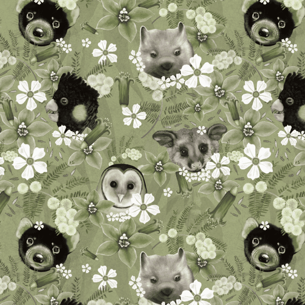 Tasmanian wildlife Wrapping Paper | Illustrated by Cal Heath | Gift Wrap