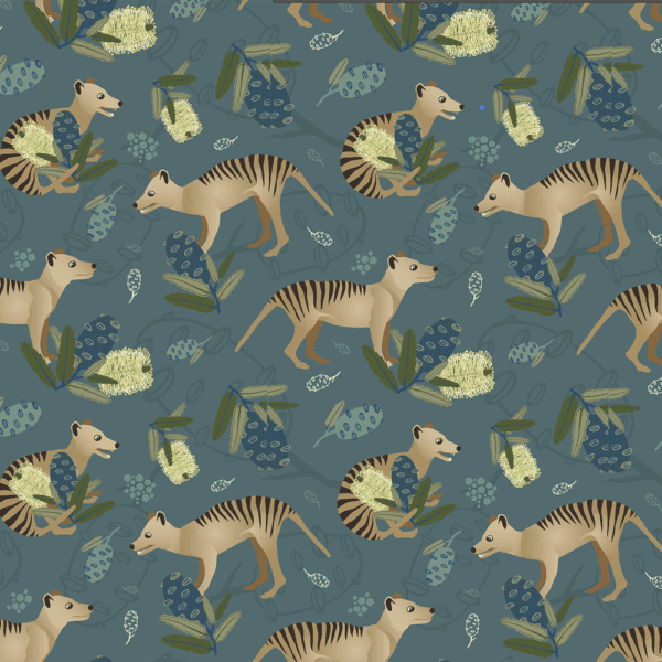 Tasmanian tiger Wrapping Paper | Illustrated by Cal Heath | Gift Wrap | Tassie Tiger | Thylacine Wrapping Paper