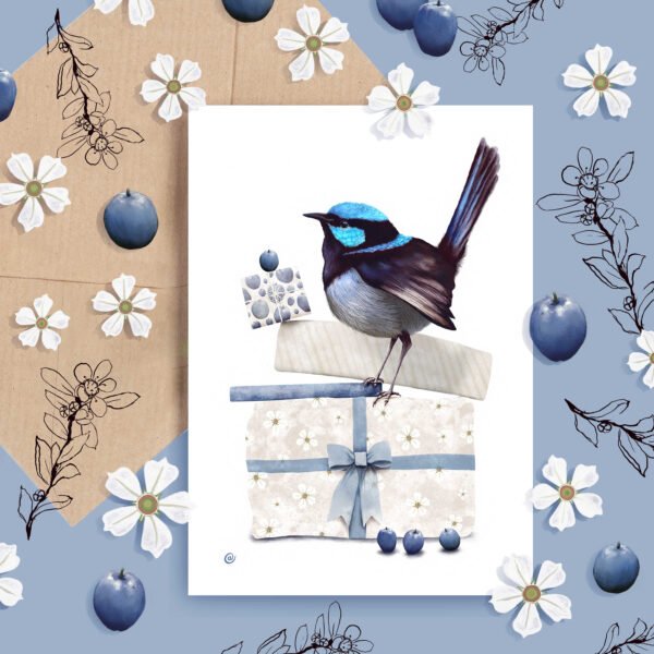 Superb Fairy-wren | Blue Wren | Best in Show | Illustrated by Cal Heath | Greeting Card