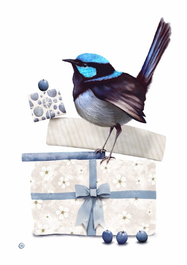Superb Fairy-wren | Blue Wren | Illustrated by Cal Heath | Greeting Card | Best in Show |