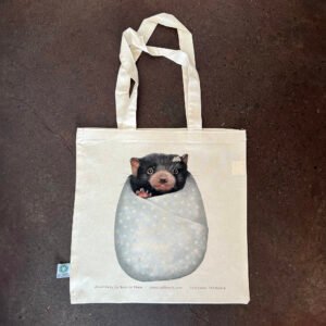 Tassie Devil Baby Tote Bag | Design by Cal Heath | Best in Show | Organic Cotton