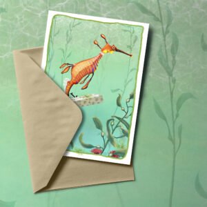 weedy seadragon in the water | weedy seadragon illustration | best in show | Cal Heath | Tasmanian sea life | Tasmania