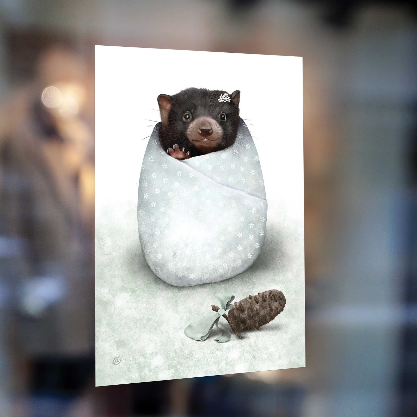 Tassie Devil Baby window sticker | illustration by Cal Heath | Best in Show
