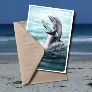 Illustrated Bottlenose dolphin greeting card | Best in Show | by Cal Heath | common dolphin drawing