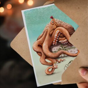 Illustrated Octopus greeting card | Best in Show | by Cal Heath | Maori Octopus drawing