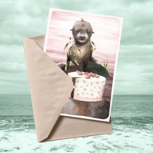 Illustrated Australian Fur Seal Pup greeting card | Best in Show | by Cal Heath | fur seal drawing