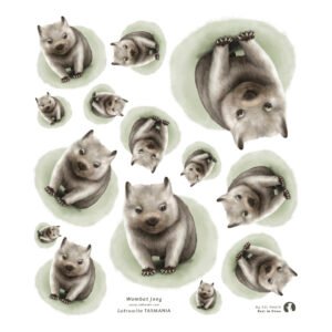 Wombat Joey tea-towel | Best in Show | By Cal Heath | organic cotton